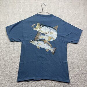 VTG Y2K Guy Harvey Original Fish Graphic T-Shirt Men's L Blue Single Pocket Tee